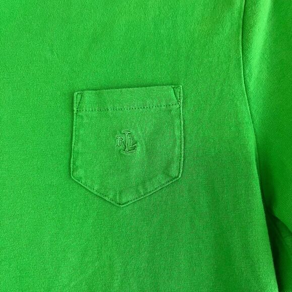 Lauren Ralph Lauren Green T Shirt Tee Mini Pocket Embroidered Logo Size XL - Picture 3 of 5